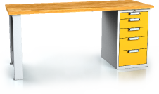 Workbenches alcera UNI - board - foot - container 880 x 2000 x 700